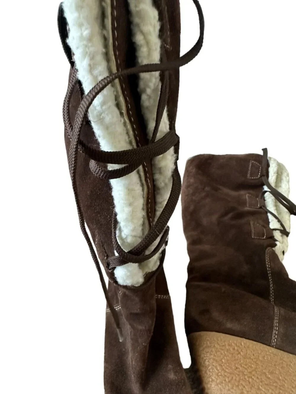 MICHAEL KORS Brown Suede Platform Lace up Boots Size 7.5